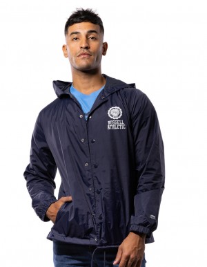 Russell Athletic Hooded Coaches Jacken Herren Navy | CFHEXAU-19