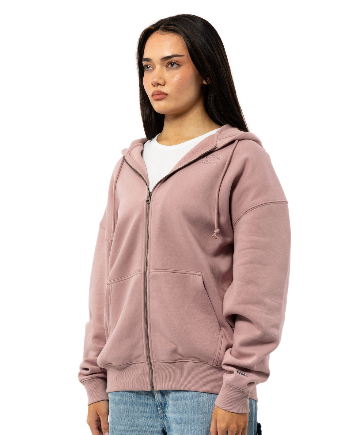 Russell Athletic Originals Embroidered Zip Through Hoodie Damen Rosa | WOAZGMJ-24