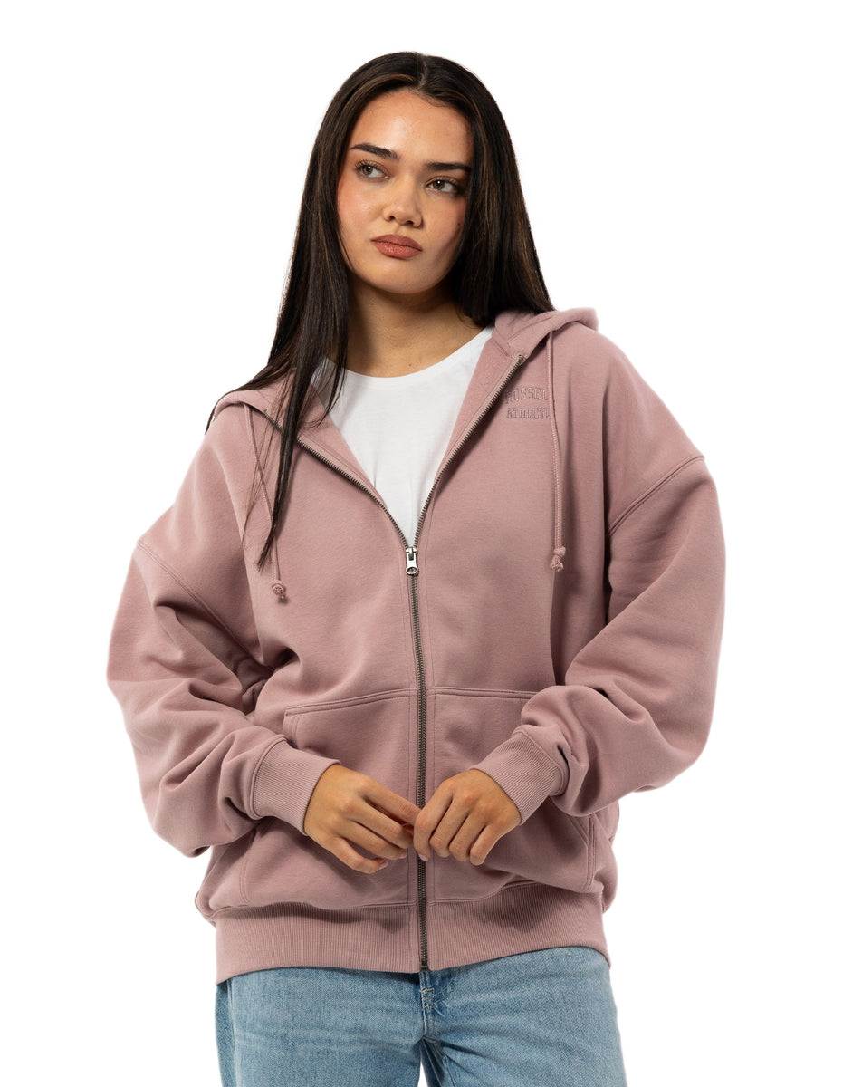 Russell Athletic Originals Embroidered Zip Through Hoodie Damen Rosa | WOAZGMJ-24